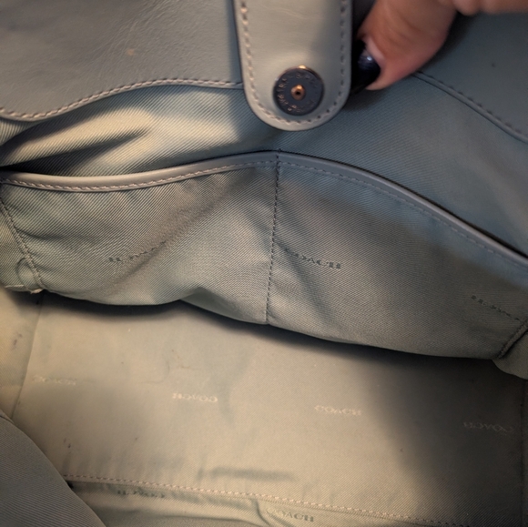 Coach Sage Green Leather Shoulder Bag - Picture 5 of 6